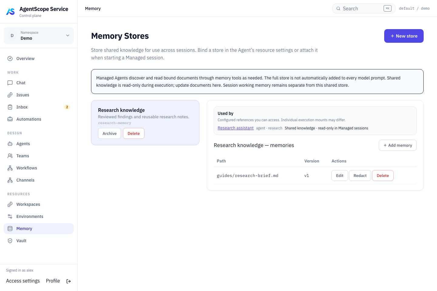Memory Store 与其中的记忆文件